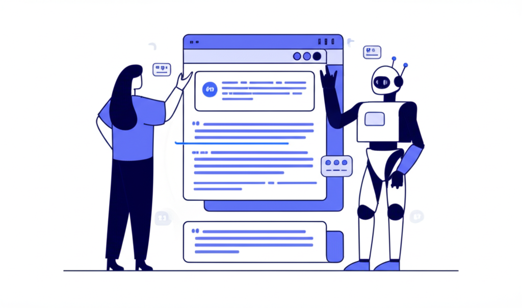 Person structuring content with headings, statistics, and source links for AI extraction and citation