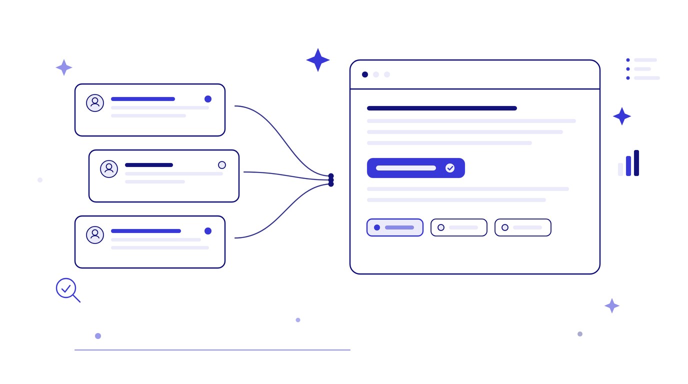 Web mentions across social, news and forums converging into an AI-generated answer that names one brand and cites three sources